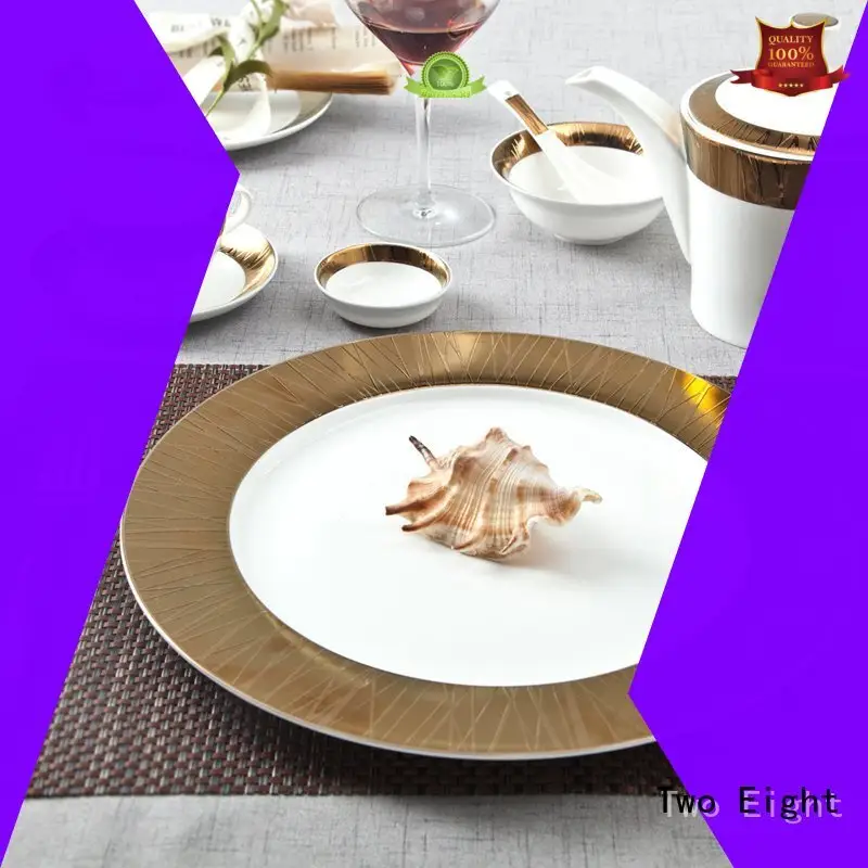 Two Eight embossed restaurant plates wholesale factory price for teahouse 1