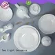 Two Eight Italian style white porcelain plates customized for hotel 1
