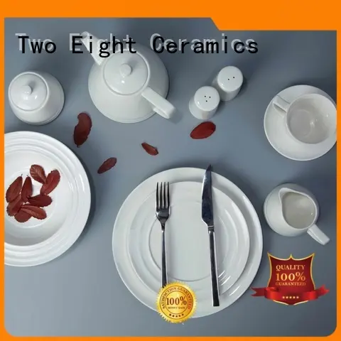 Two Eight royal white dinnerware sets for 8 customized for bistro 1