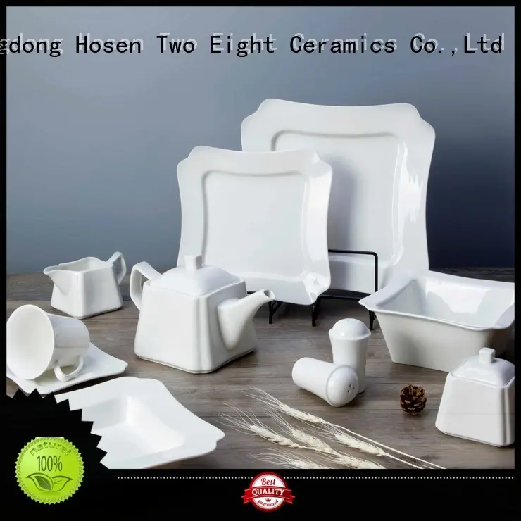Two Eight smoothly white porcelain dinnerware sets from China for dinner 1