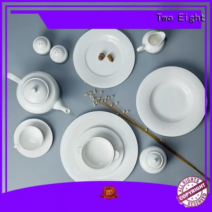 Two Eight Vietnamese white dinner plates manufacturer for restaurant 1