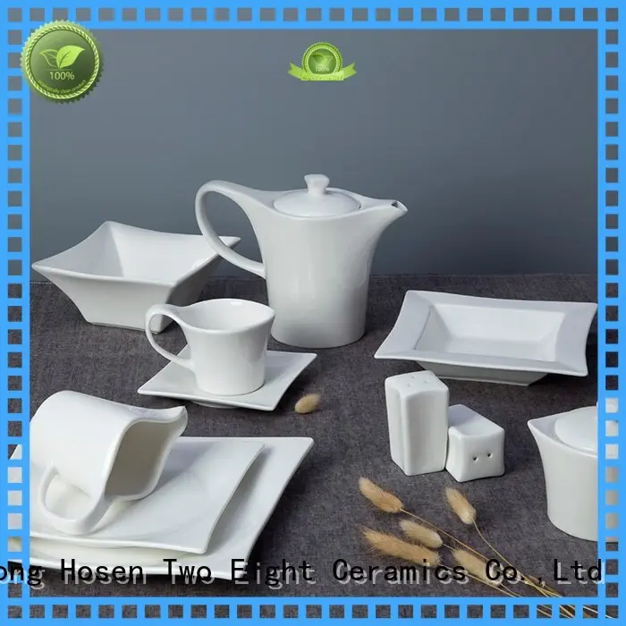Two Eight white porcelain dinner plates bulk for business for home 1
