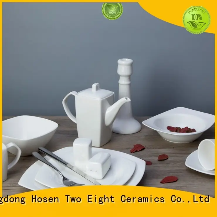 Two Eight white bone china dinnerware for business for kitchen 1