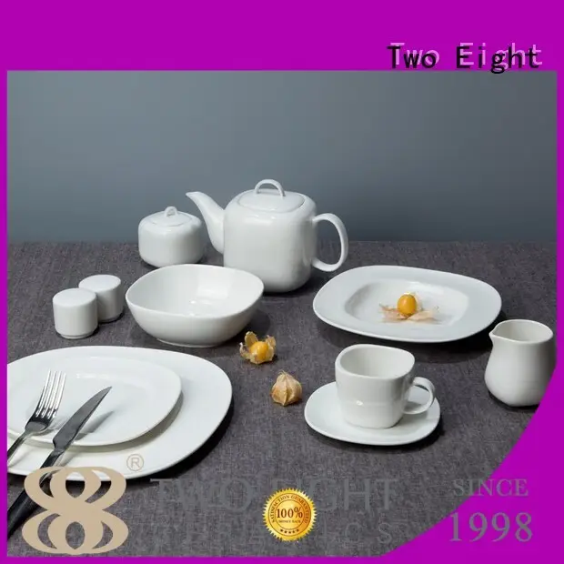 Two Eight white porcelain dinner plates bulk Supply for dinner 1