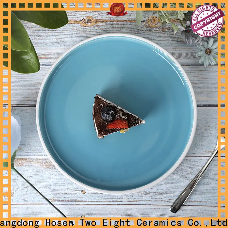 Two Eight hand painted ceramic plates company for hotel 1