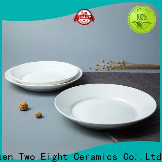Two Eight New white ceramic dinner plates bulk factory for kitchen 1