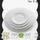 Two Eight New plain white ceramic plates for business for dinner 1