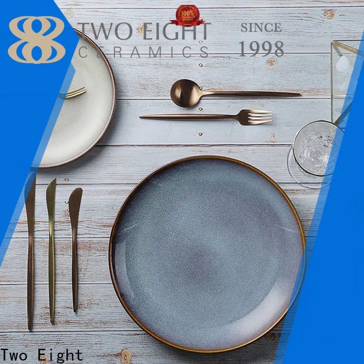 Two Eight ceramic restaurant plates for business for restaurant 1