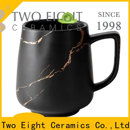 Two Eight tall ceramic coffee mugs factory for bistro 1