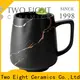 Two Eight tall ceramic coffee mugs factory for bistro 1