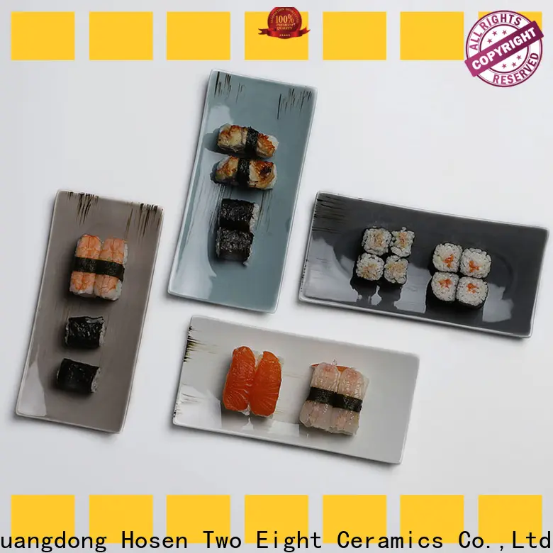 Two Eight solid color ceramic plates for business for restaurant 1