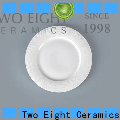 Two Eight white ceramic dinner plates bulk factory for dinning room 1