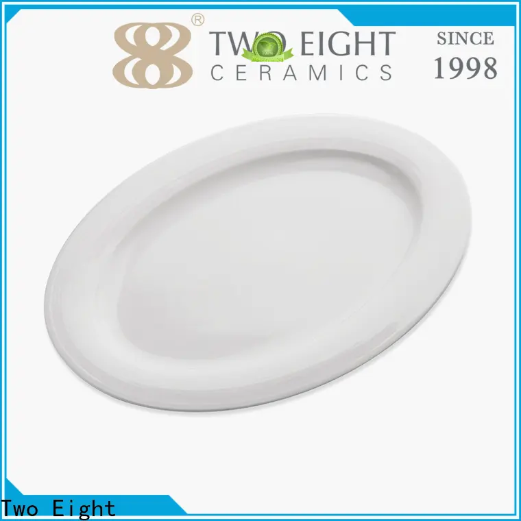 Two Eight white porcelain plates factory for home 1