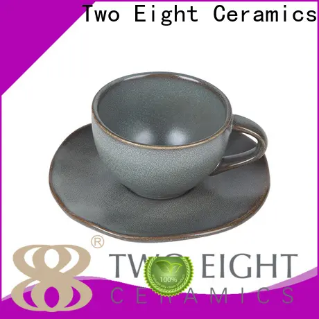 Two Eight Top tall white coffee mugs company for dinner 1