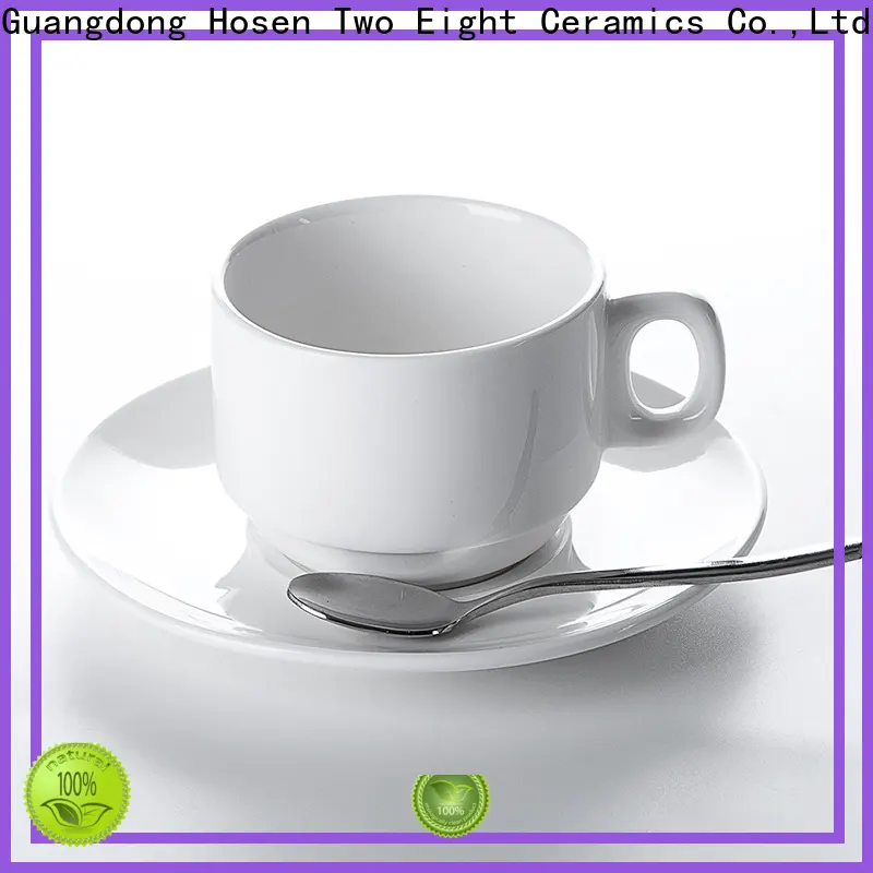 Two Eight tall ceramic coffee mugs company for dinning room 1