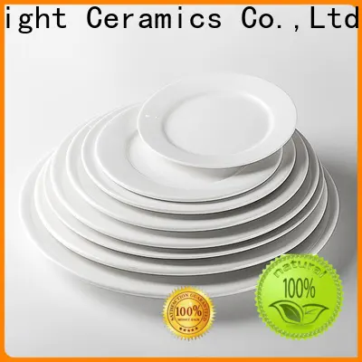 Two Eight High-quality plain white ceramic plates Supply for bistro 1