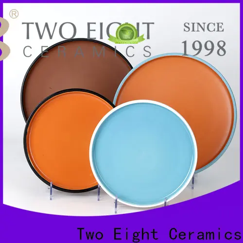 Two Eight coloured ceramic plates for business for dinning room 1