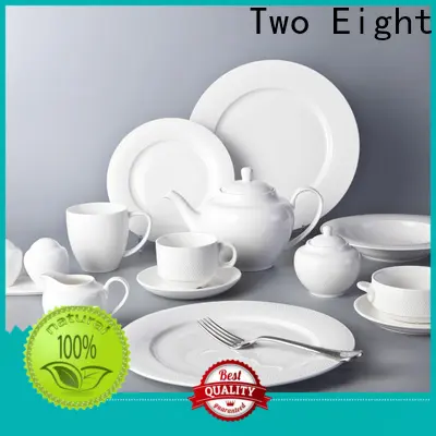 Two Eight stoneware plates for business for restaurant 1