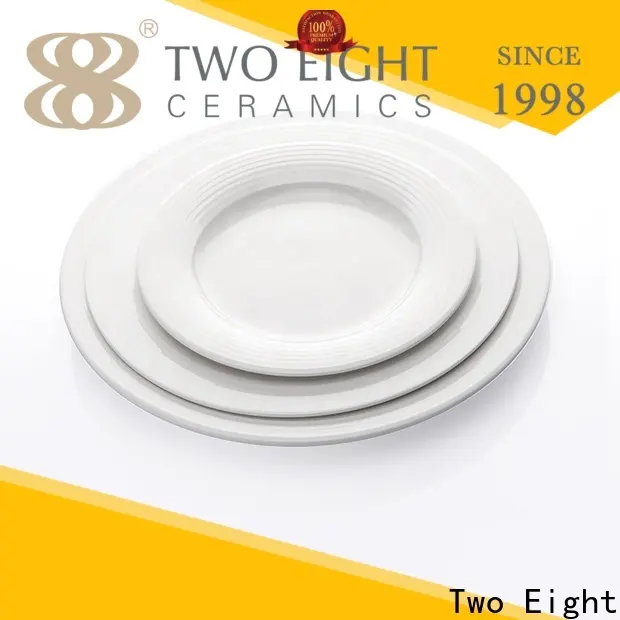 Two Eight Wholesale white porcelain plate hotel Suppliers for restaurant 1