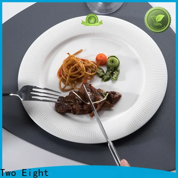 Two Eight white dinner plate with silver line factory for dinning room 1