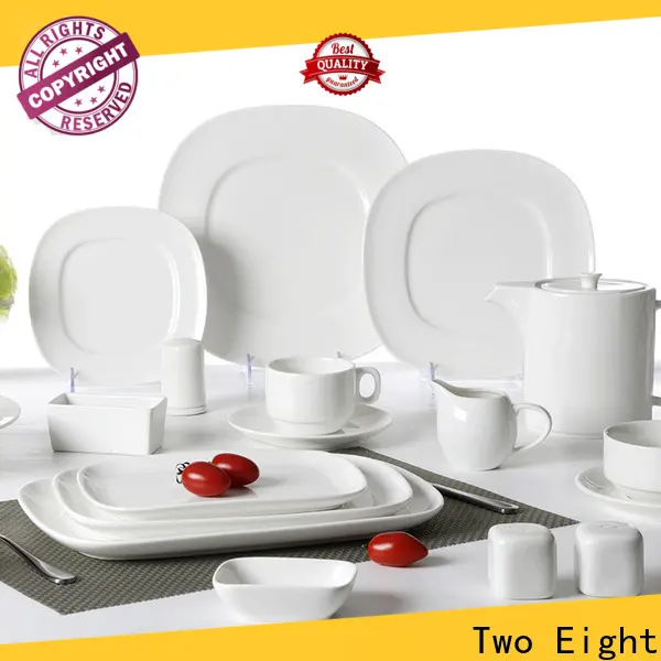 Two Eight ceramic plates white company for kitchen 1