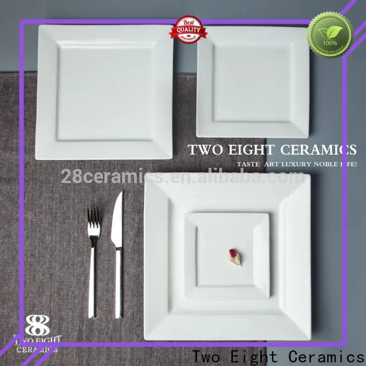 Two Eight white ceramic dinner plates manufacturers for bistro 1