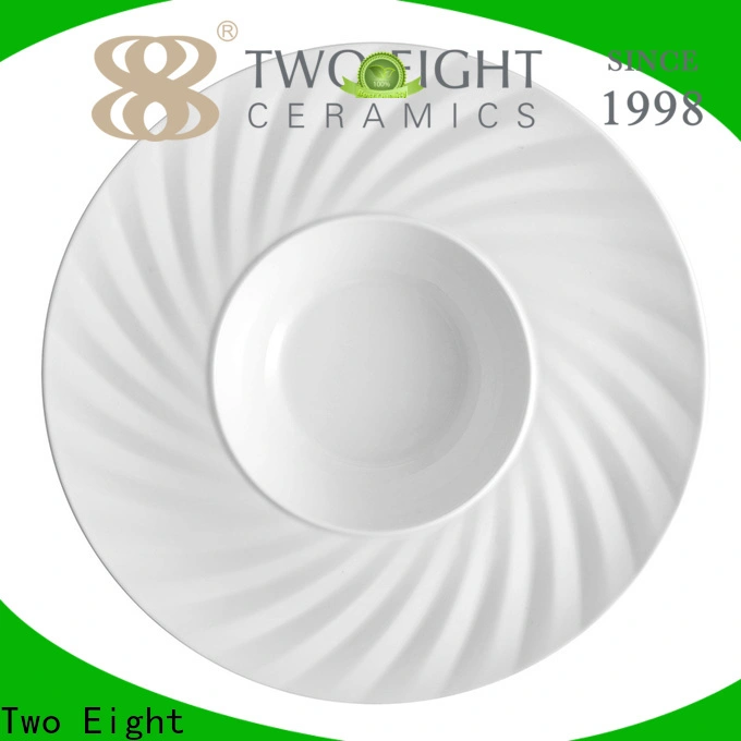 Two Eight flat white porcelain plate Suppliers for hotel 1
