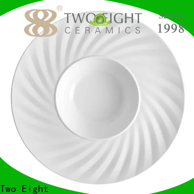 Two Eight flat white porcelain plate Suppliers for hotel 1