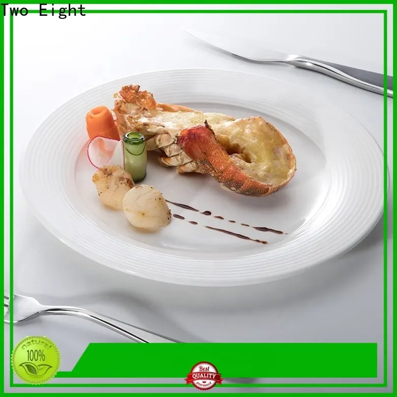 Two Eight white porcelain plate hotel Suppliers for home 1
