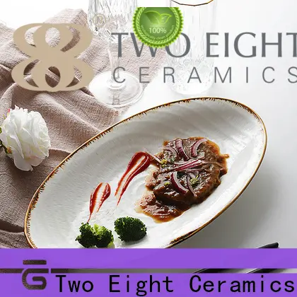 Two Eight pottery dinner plates factory for hotel 1