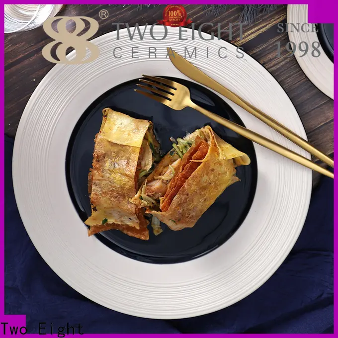 Two Eight restaurant ceramic plates for business for dinner 1