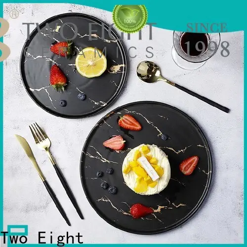 Two Eight porcelain dinner plates company for bistro 1
