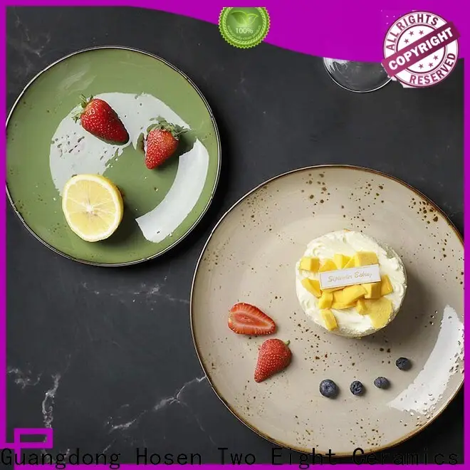 Two Eight square ceramic plates for business for dinning room 1