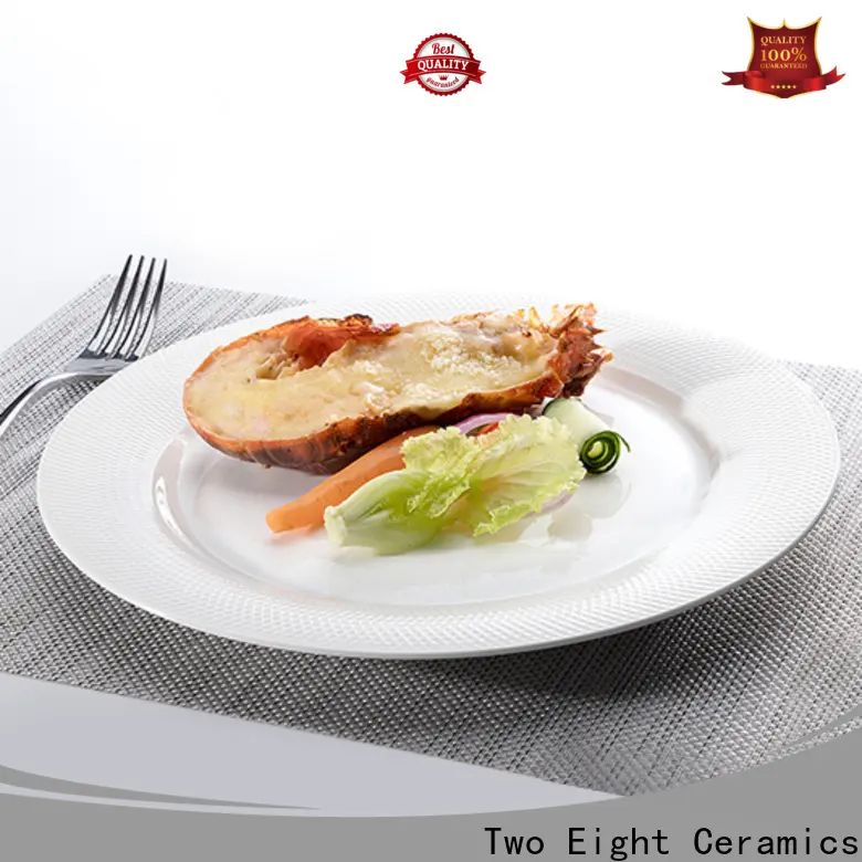 Two Eight flat white porcelain plate Suppliers for bistro 1
