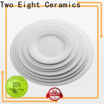 Two Eight Top white dinner plate with silver line factory for restaurant 1