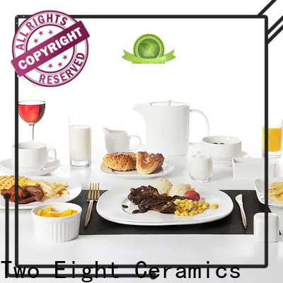 Two Eight white ceramic dinner plates manufacturers for hotel 1