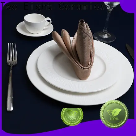 Two Eight flat white porcelain plate for business for dinning room 1