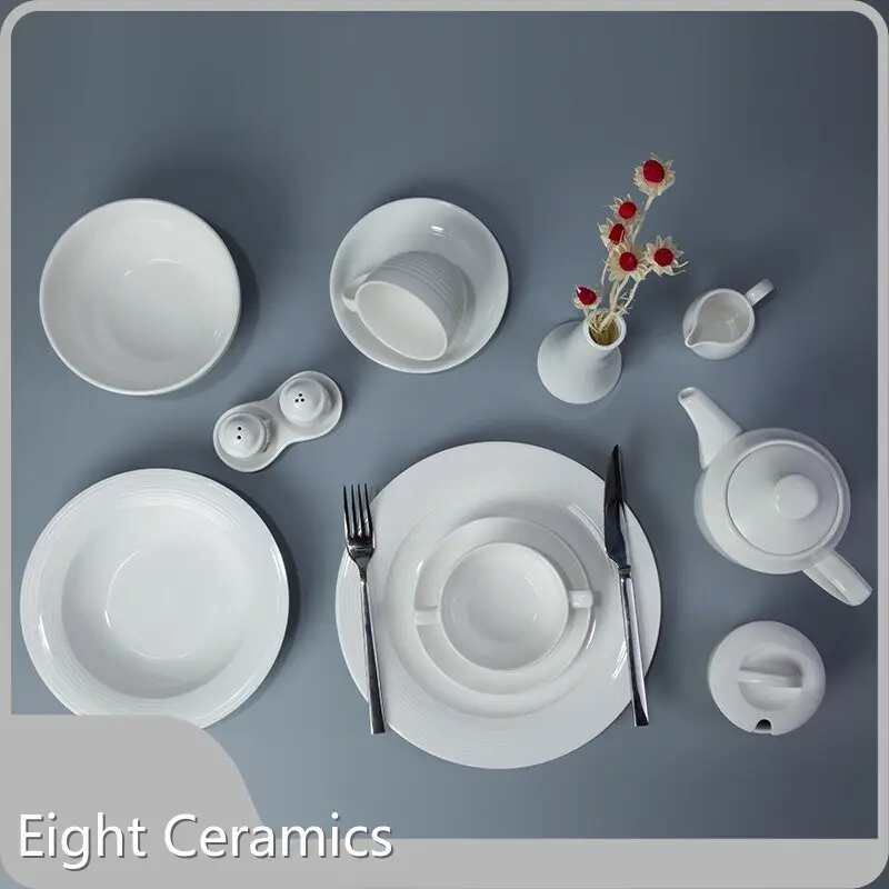 For Workplace White Porcelain Square Dinner Set EXW/FOB Guangzhou by Two Eight 1