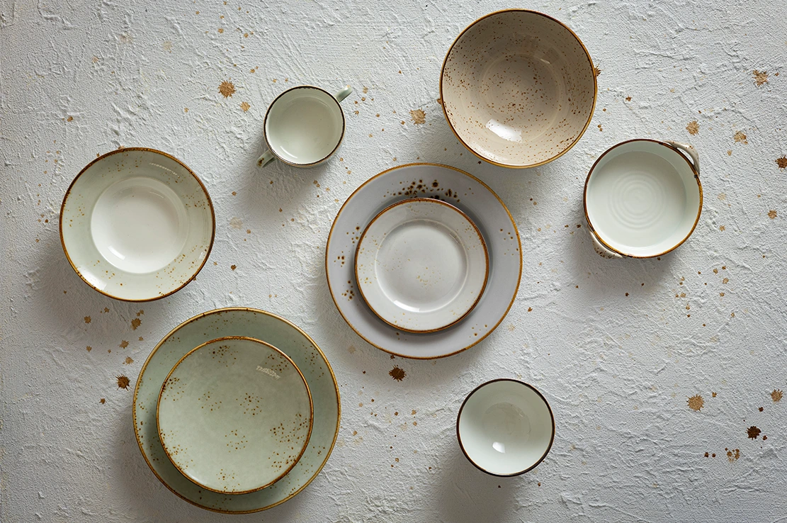 Breezes-Rustic Burnt Orange Porcelain Tableware with Handmade Black Speckled Glaze for Horeca, Wedding & Restaurant 1