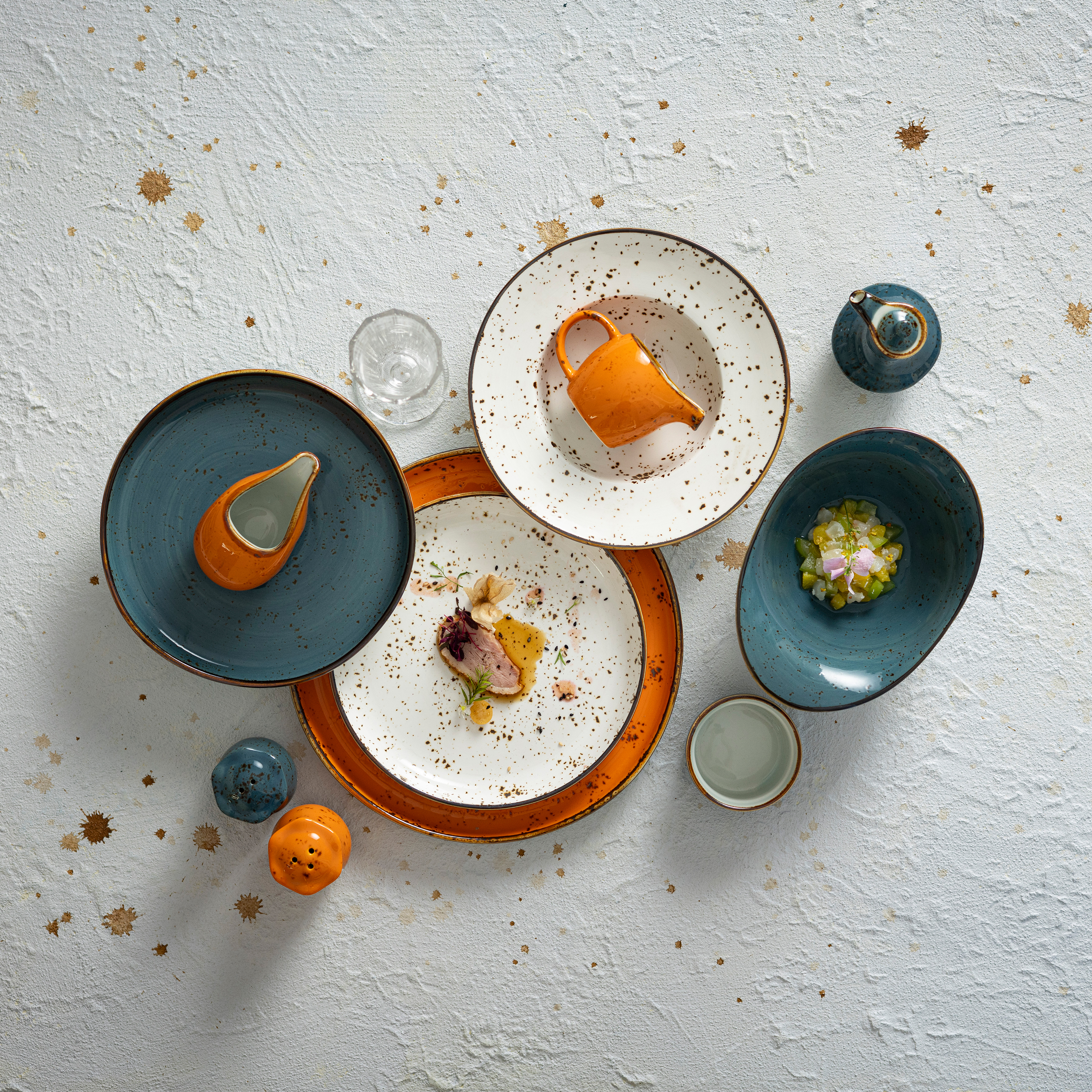 Breezes-Rustic Burnt Orange Porcelain Tableware with Handmade Black Speckled Glaze for Horeca, Wedding & Restaurant 1