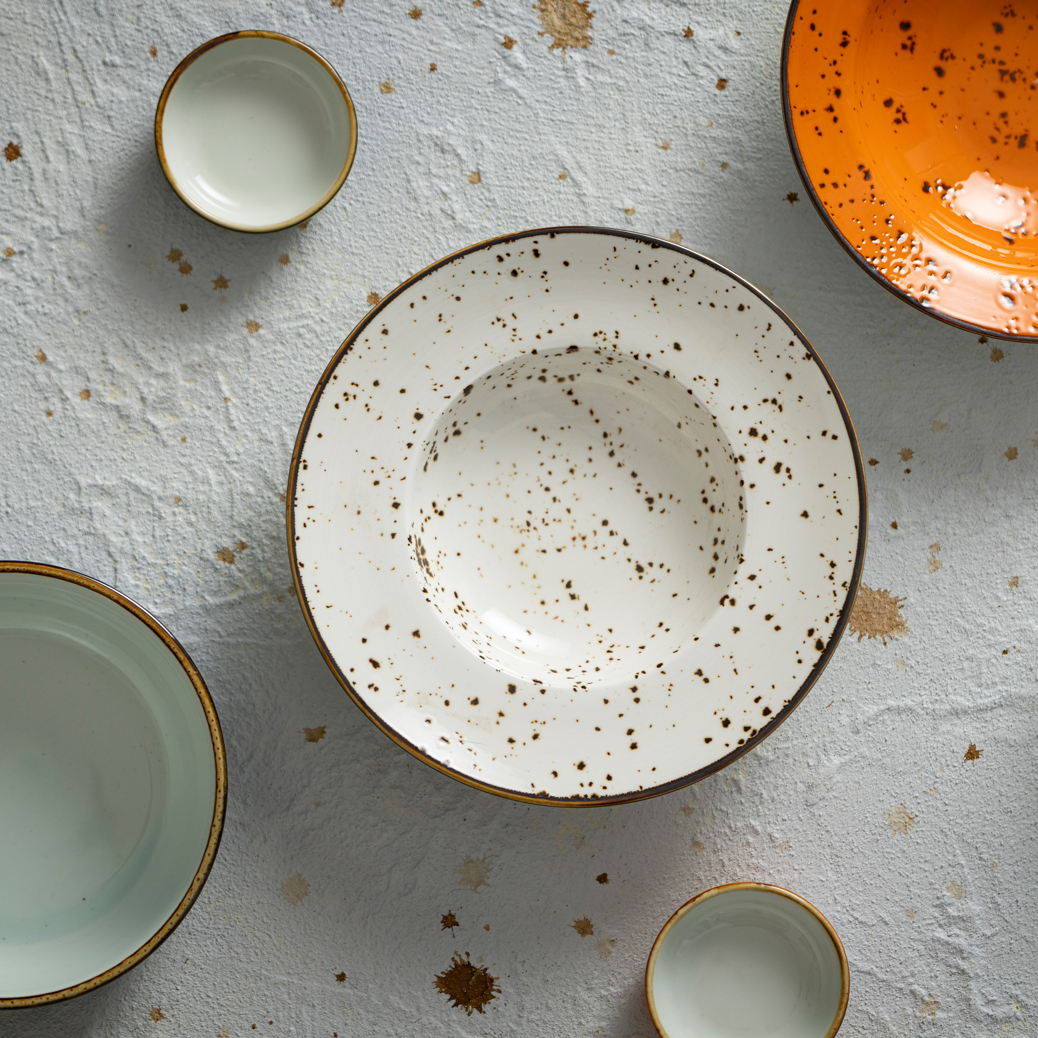 Breezes-Rustic Burnt Orange Porcelain Tableware with Handmade Black Speckled Glaze for Horeca, Wedding & Restaurant 4