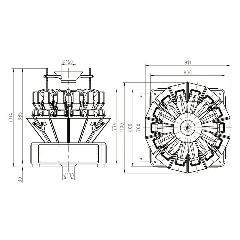 Multihead Packing Machine Factory Price for Hardware Plastics0.5L 6