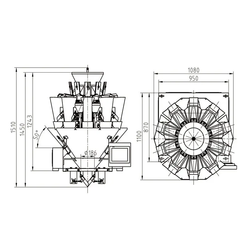 Multi Head Filling Machine Manufacturer for Fresh Food & Fruit220V/1000V/ 50/60Hz /10A 6