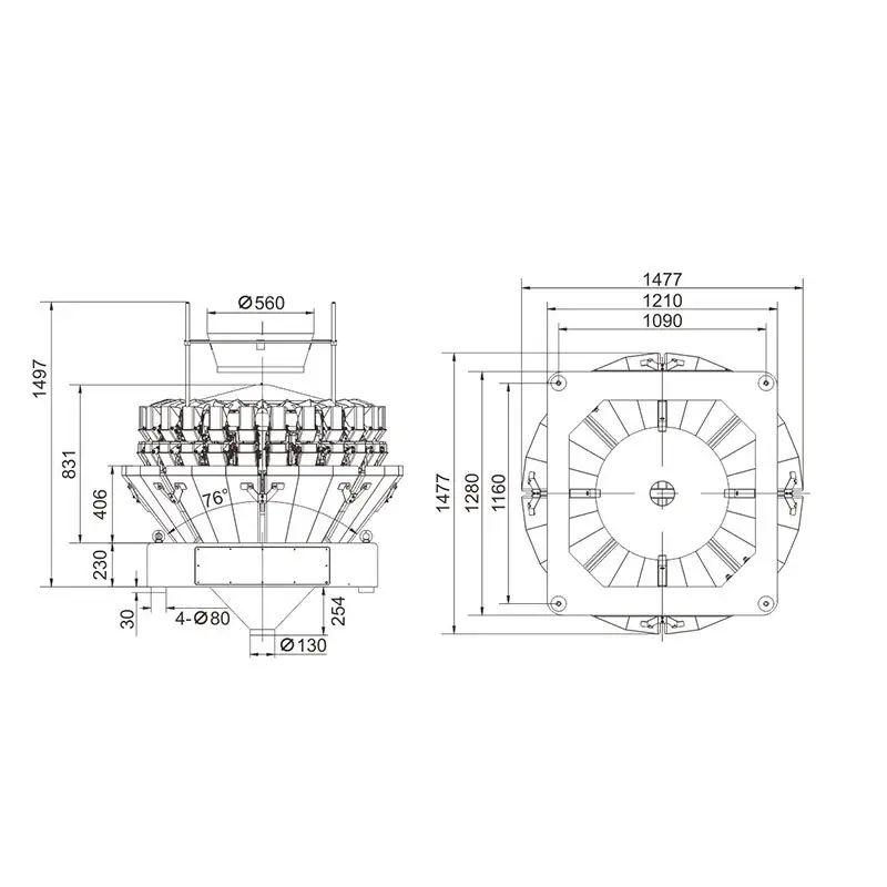 Low-Costpet Food Packing Machine for Small Packaging Products 60*4P/M 110/220V/2800W/50/60Hz/13A 6