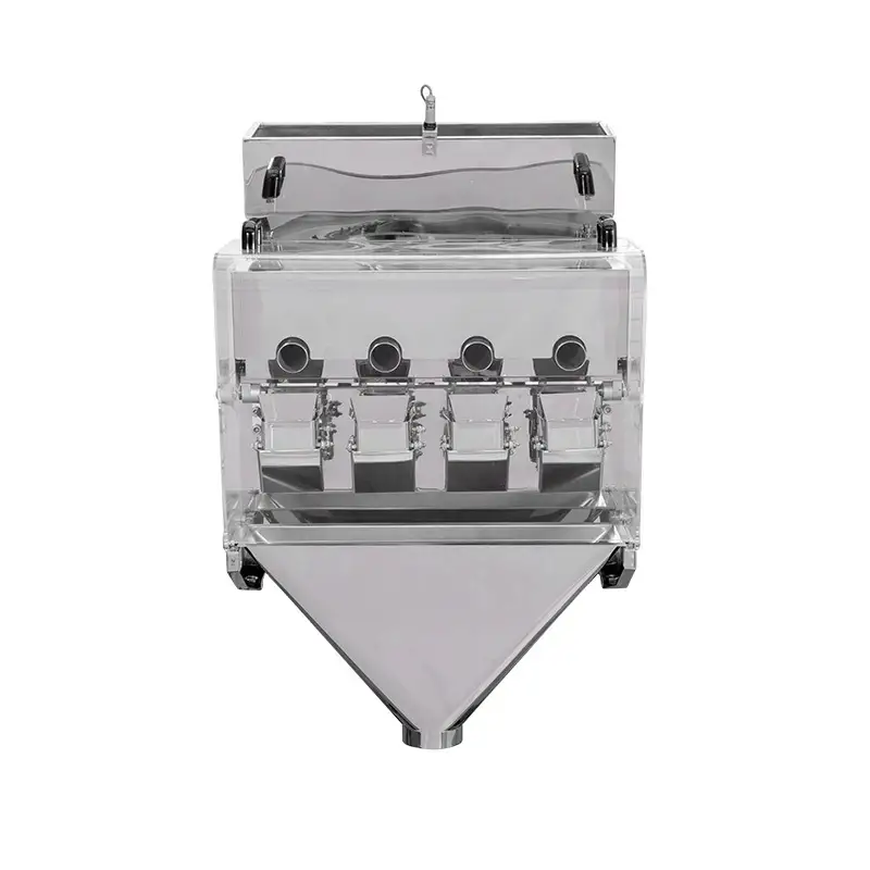 Mini máquina de pesagem linear tipo tubo de 4 cabeças 1