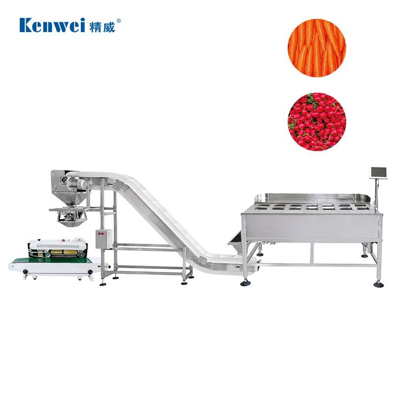 Vegetable Weighting Machine 14 Head Weigher Manual Vegetable Packing Machine System | Kenwei