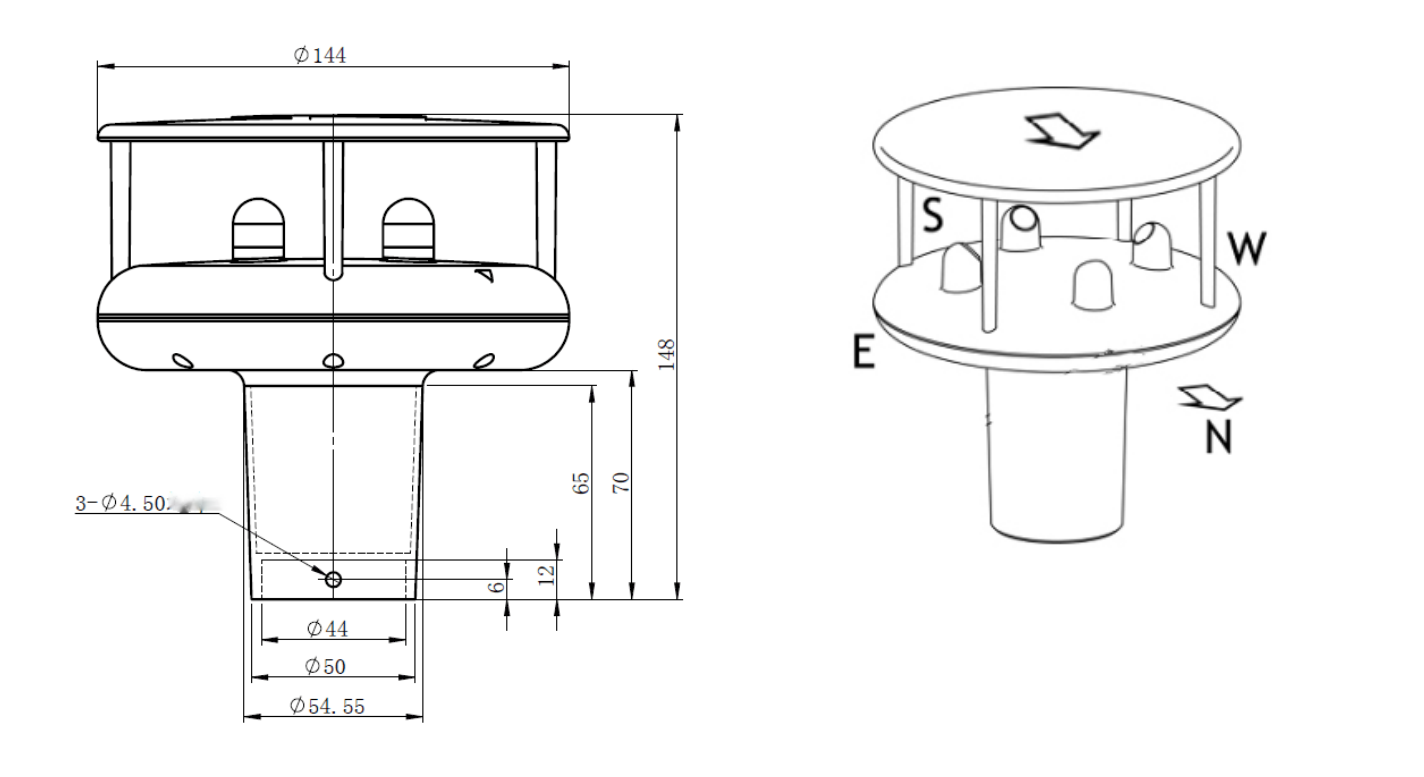 RK120-03 Ultrasonic Wind Speed And Direction Sensor 14