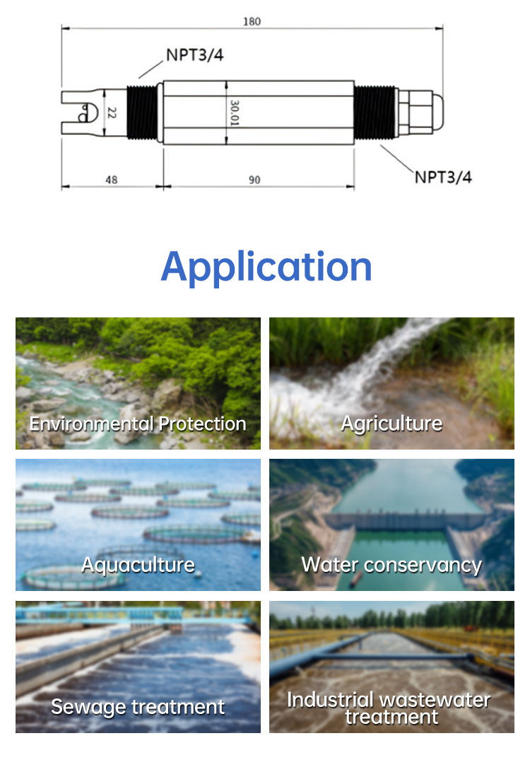 RK500-12 pH Sensor Product Dimension Drawings and Industry Applications