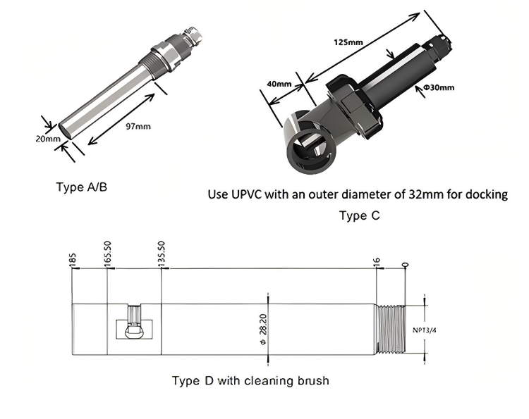 RK500-07 Turbidity Sensor Dimensional Drawing