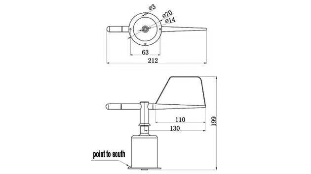 RK110-02 Wind Direction Sensor Wind Vane Sensor 12